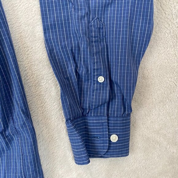 J.Crew Factory Men's Button-Up Shirt M Blue Checkered - Picture 6 of 8